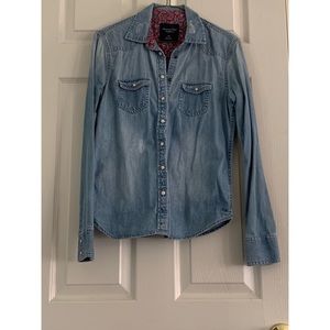 American Eagle Denim Button-Up